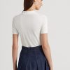 Tricouri polo din jersey Ralph Lauren albe pentru femei