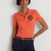 Tricouri polo din jersey Ralph Lauren pentru femei portocalii
