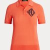 Tricouri polo din jersey Ralph Lauren pentru femei portocalii