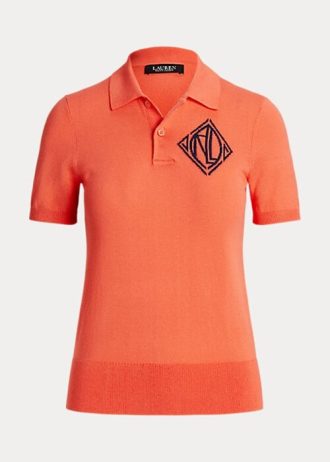 Tricouri polo din jersey Ralph Lauren pentru femei portocalii