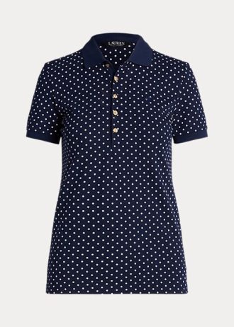 Tricouri polo din piqué cu buline Ralph Lauren pentru femei, bleumarin