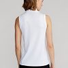 Tricouri polo fără mâneci Ralph Lauren, albe, cu fermoar sfert