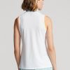 Tricouri polo fără mâneci Ralph Lauren, albe, cu fermoar sfert