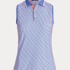 Tricouri polo fără mâneci Ralph Lauren Performance pentru femei albastre Tricouri polo fără mâneci Ralph Lauren Performance pentru femei albastre