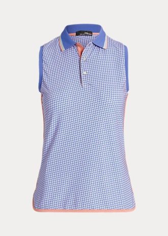 Tricouri polo fără mâneci Ralph Lauren Performance pentru femei albastre