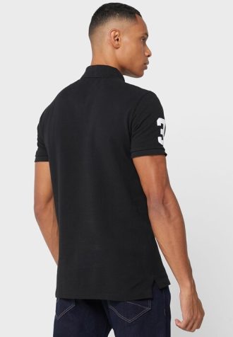 Tricouri polo negre pentru bărbați cu logo Ralph Lauren