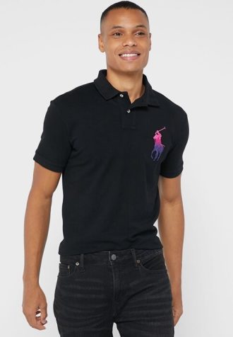 Tricouri polo negre Ralph Lauren Essential pentru bărbați