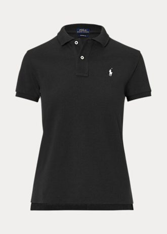 Tricouri polo negru Ralph Lauren Classic Fit Mesh de damă