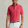Tricouri polo personalizate pentru bărbați Ralph Lauren, cu ochiuri subțire, de culoare roz Tricouri polo personalizate pentru bărbați Ralph Lauren, cu ochiuri subțire, de culoare roz