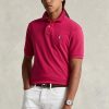 Tricouri polo personalizate pentru bărbați Ralph Lauren, cu ochiuri subțire, de culoare roz Tricouri polo personalizate pentru bărbați Ralph Lauren, cu ochiuri subțire, de culoare roz