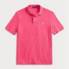 Tricouri polo personalizate pentru bărbați Ralph Lauren, cu ochiuri subțire, de culoare roz Tricouri polo personalizate pentru bărbați Ralph Lauren, cu ochiuri subțire, de culoare roz