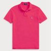 Tricouri polo personalizate pentru bărbați Ralph Lauren, cu ochiuri subțire, de culoare roz Tricouri polo personalizate pentru bărbați Ralph Lauren, cu ochiuri subțire, de culoare roz