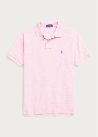Tricouri polo personalizate pentru bărbați Ralph Lauren, cu ochiuri subțire, de culoare roz Tricouri polo personalizate pentru bărbați Ralph Lauren, cu ochiuri subțire, de culoare roz