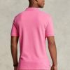 Tricouri polo personalizate pentru bărbați Ralph Lauren, cu ochiuri subțire, de culoare roz