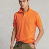 Tricouri polo personalizate pentru bărbați Ralph Lauren, cu ochiuri subțire, portocalii