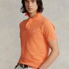Tricouri polo personalizate pentru bărbați Ralph Lauren, cu ochiuri subțire, portocalii