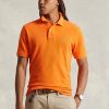 Tricouri polo personalizate pentru bărbați Ralph Lauren, cu ochiuri subțire, portocalii