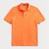 Tricouri polo personalizate pentru bărbați Ralph Lauren, cu ochiuri subțire, portocalii