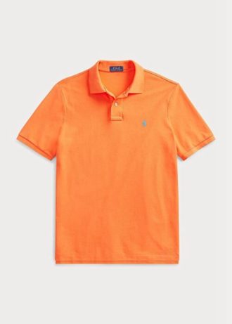 Tricouri polo personalizate pentru bărbați Ralph Lauren, cu ochiuri subțire, portocalii Tricouri polo personalizate pentru bărbați Ralph Lauren, cu ochiuri subțire, portocalii