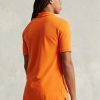 Tricouri polo personalizate pentru bărbați Ralph Lauren, cu ochiuri subțire, portocalii