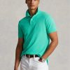 Tricouri polo personalizate Ralph Lauren, cu ochiuri subțire, verzi, pentru bărbați