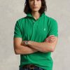 Tricouri polo personalizate Ralph Lauren, cu ochiuri subțire, verzi, pentru bărbați