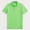 Tricouri polo personalizate Ralph Lauren, cu ochiuri subțire, verzi, pentru bărbați