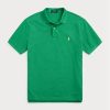 Tricouri polo personalizate Ralph Lauren, cu ochiuri subțire, verzi, pentru bărbați