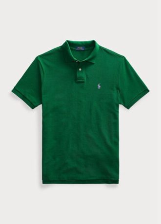 Tricouri polo personalizate Ralph Lauren, cu ochiuri subțire, verzi, pentru bărbați Tricouri polo personalizate Ralph Lauren, cu ochiuri subțire, verzi, pentru bărbați