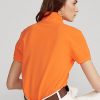 Tricouri polo portocalii Ralph Lauren Classic Fit Mesh pentru damă Tricouri polo portocalii Ralph Lauren Classic Fit Mesh pentru damă