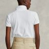 Tricouri polo Ralph Lauren Classic Fit Mesh de damă alb Tricouri polo Ralph Lauren Classic Fit Mesh de damă alb