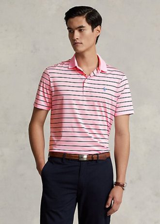 Tricouri polo Ralph Lauren Classic Fit Performance pentru bărbați roz Tricouri polo Ralph Lauren Classic Fit Performance pentru bărbați roz