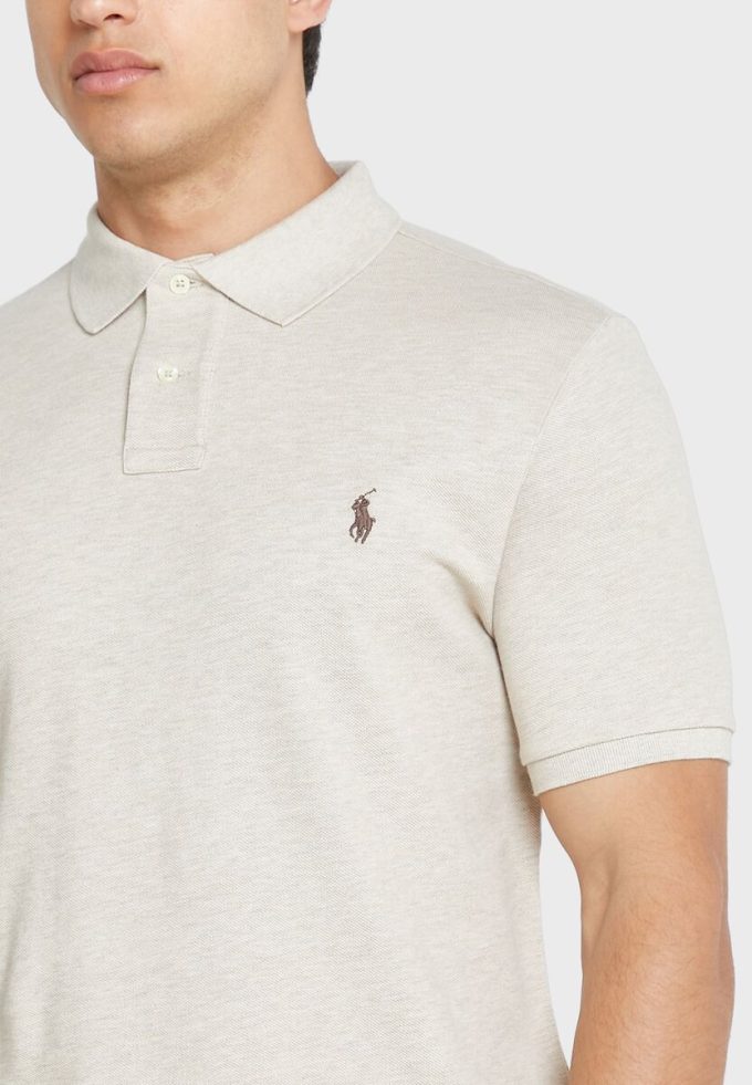 Tricouri polo Ralph Lauren Essential bej pentru bărbați