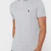 Tricouri polo Ralph Lauren Essential gri pentru bărbați