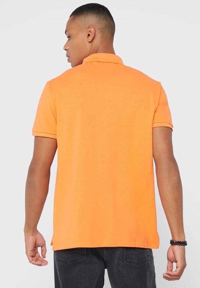 Tricouri polo Ralph Lauren Essential pentru bărbați portocalii