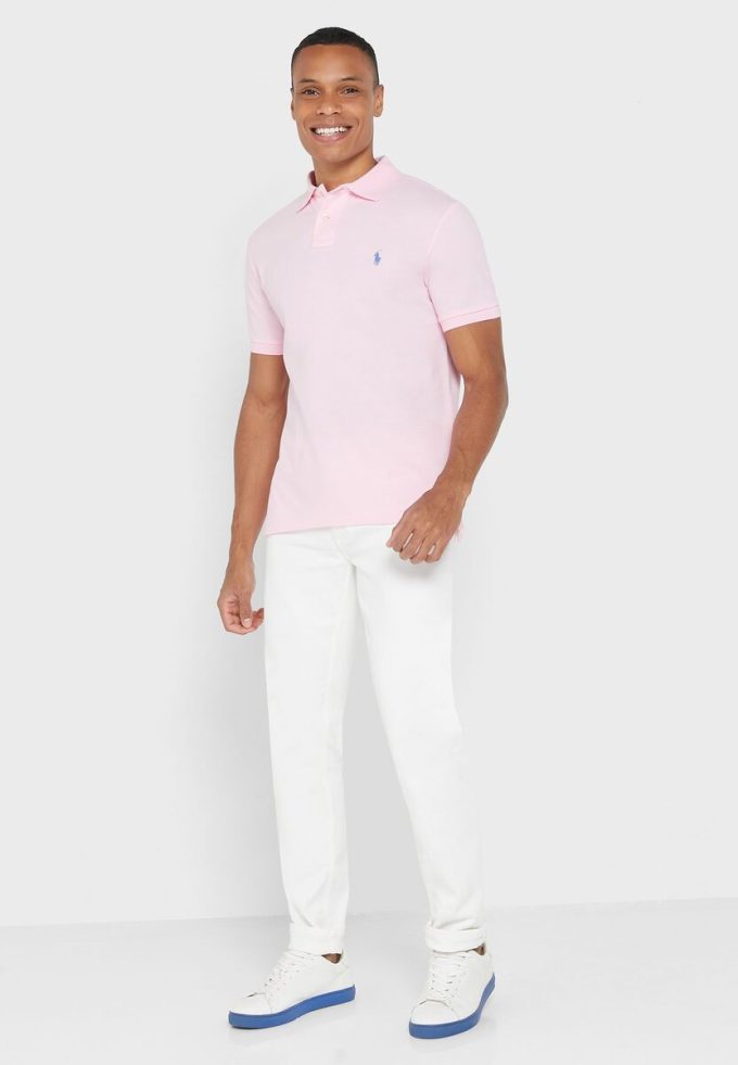 Tricouri polo Ralph Lauren Essential pentru bărbați roz