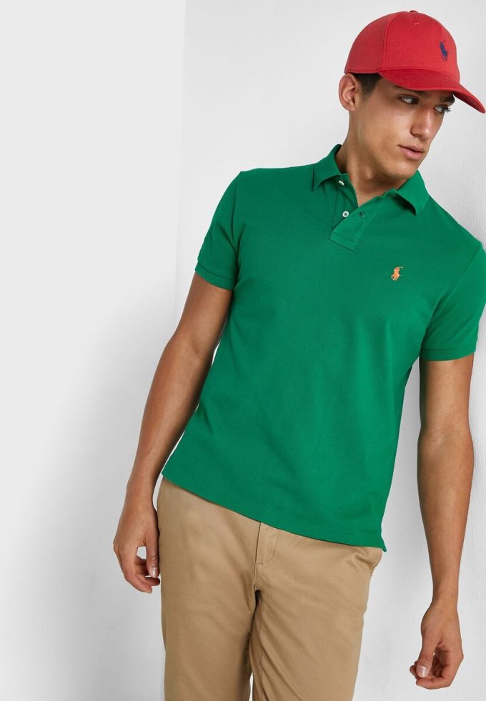 Tricouri polo Ralph Lauren Essential pentru bărbați verzi