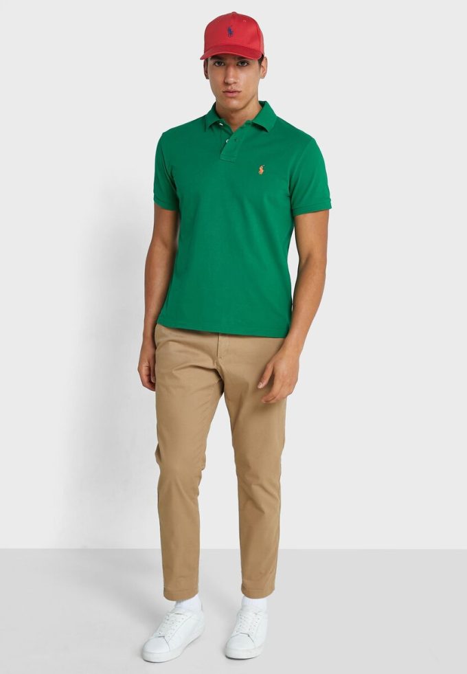 Tricouri polo Ralph Lauren Essential pentru bărbați verzi