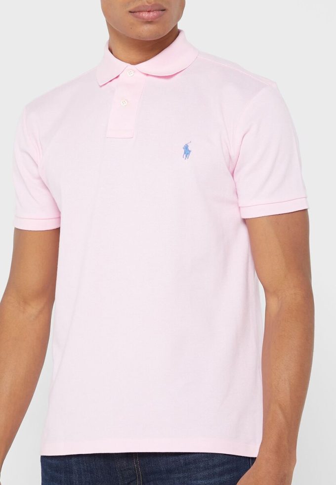 Tricouri polo Ralph Lauren Essential Slim fit pentru bărbați roz