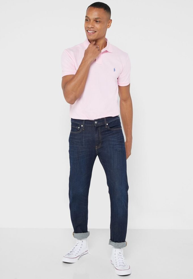 Tricouri polo Ralph Lauren Essential Slim fit pentru bărbați roz