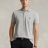 Tricouri polo Ralph Lauren personalizate pentru bărbați, gri, slim cu plasă elastică