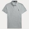 Tricouri polo Ralph Lauren personalizate pentru bărbați, gri, slim cu plasă elastică