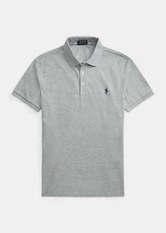 Tricouri polo Ralph Lauren personalizate pentru bărbați, gri, slim cu plasă elastică