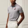 Tricouri polo Ralph Lauren, personalizate, slim Fit Bear, gri pentru bărbați