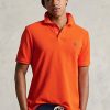 Tricouri polo Ralph Lauren The Iconic Mesh pentru bărbați portocalii