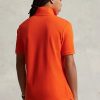 Tricouri polo Ralph Lauren The Iconic Mesh pentru bărbați portocalii