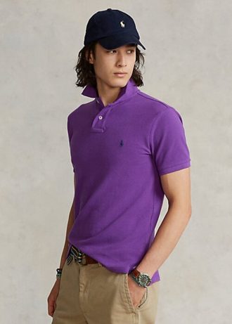 Tricouri polo Ralph Lauren The Iconic Mesh pentru bărbați violet
