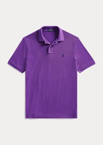 Tricouri polo Ralph Lauren The Iconic Mesh pentru bărbați violet