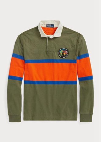 Tricouri polo rugby cu dungi Ralph Lauren pentru bărbați Olive Tricouri polo rugby cu dungi Ralph Lauren pentru bărbați Olive