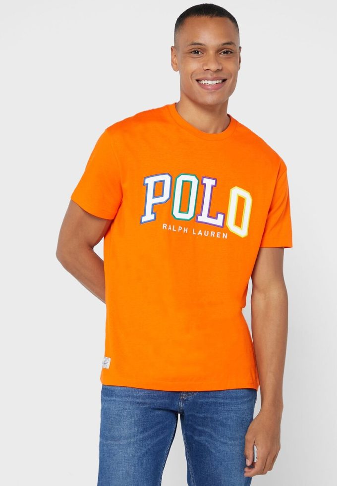 Tricouri portocalii cu logo Ralph Lauren pentru bărbați Tricouri portocalii cu logo Ralph Lauren pentru bărbați